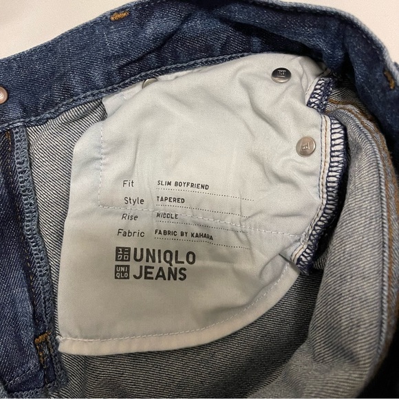 UNIQLO x KAIHARA slim boyfriend tapered mid rise jeans, S - Picture 5 of 7